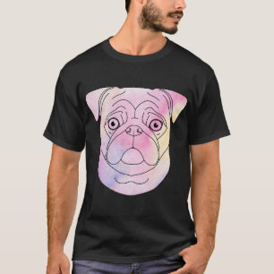 Camiseta Pug Pintado Pastel