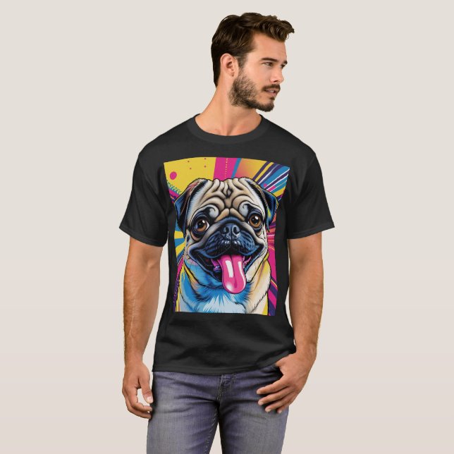 Camiseta Pug Pop Art 01  (Anverso completo)
