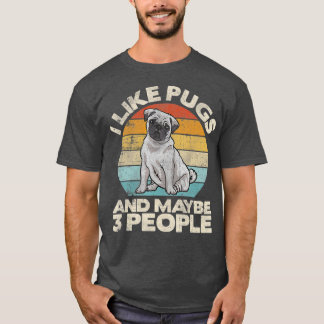 Camiseta Pug , Pug Lover , Perro Lover Gigante, Retro Pug