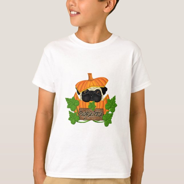 Camiseta Pug Pumpkin Patch (Anverso)