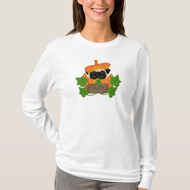 Camiseta Pug Pumpkin Patch (Anverso)