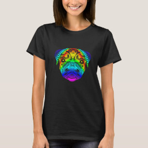 Camiseta Pug Rainbow Style Mandala