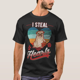 Camiseta Pug robo corazones Pug del Día de San Valentín