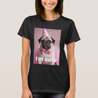 Camiseta Pug Rosa Adorable