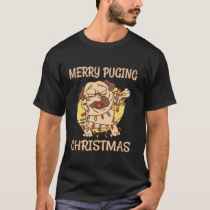 Camiseta Pug Santa Pug, Navidades del pugging de los cerezo