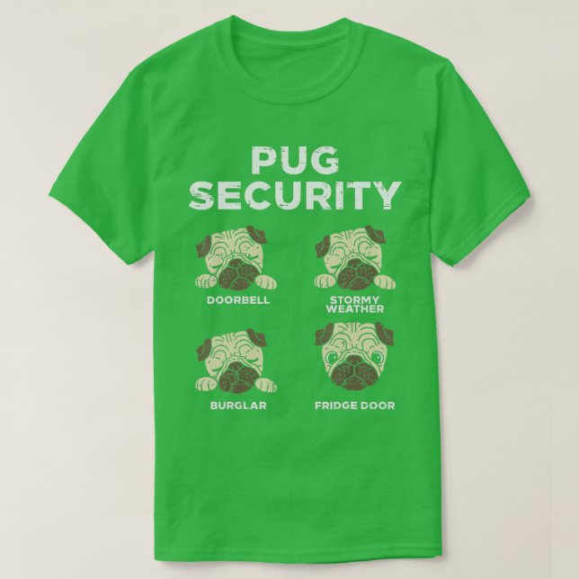 Camiseta Pug Security Funny Animal Pet Dog Lover Owner Men  (Diseño del anverso)