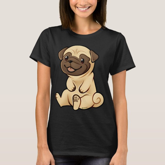 Camiseta Pug sentado (Anverso)