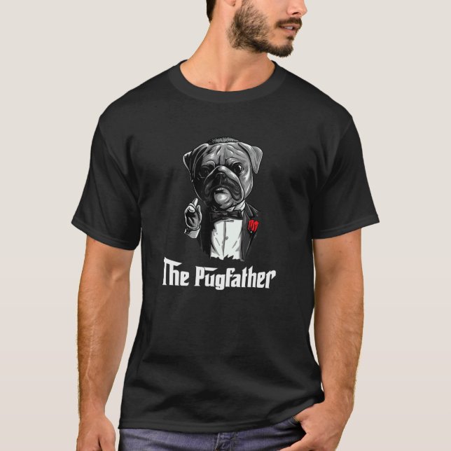 Camiseta Pug simpático mafioso (Anverso)