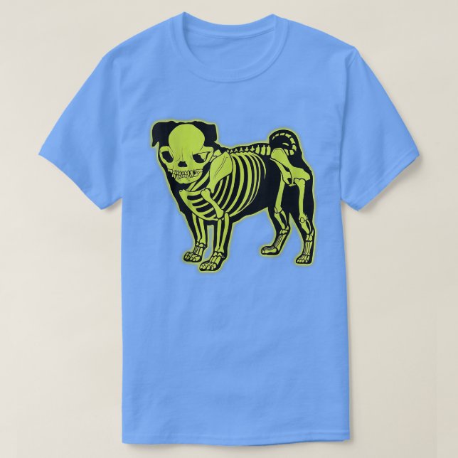 Camiseta Pug Skeleton Halloween (Diseño del anverso)