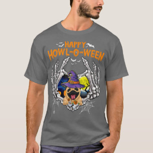 Camiseta Pug Skeleton Heart Happy Howloween Costume 6146