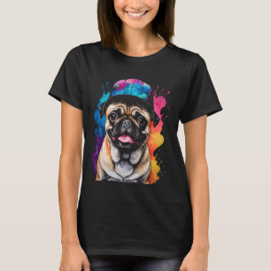 Camiseta Pug Snapback Cap Dog Colorful Animal Art Pri