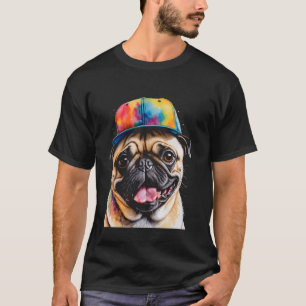 Camiseta Pug Snapback Cap Dog Colorful Animal Art Pri