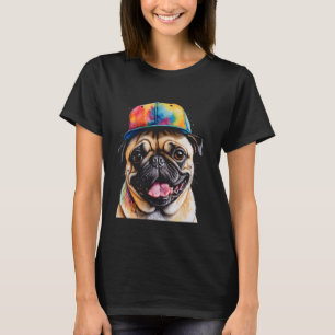 Camiseta Pug Snapback Cap Dog Colorful Animal Art Pri