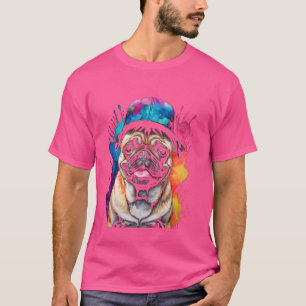 Camiseta Pug Snapback Cap Dog Colorful Animal Art Pri