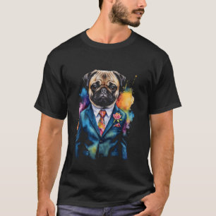 Camiseta Pug Suit Dog Colorny Graph Arte Animal Impresión
