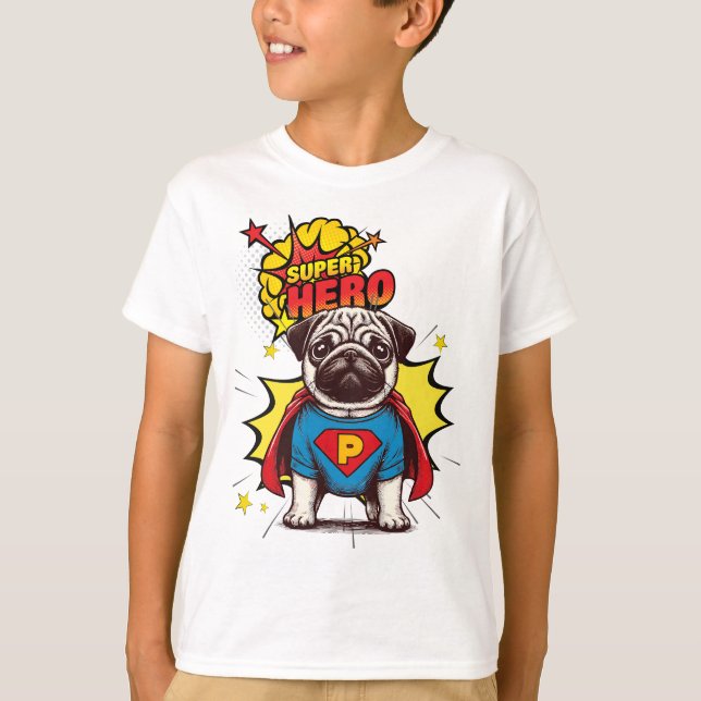 Camiseta Pug Super Hero (Anverso)