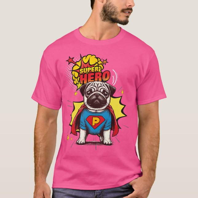 Camiseta Pug Super Hero (Anverso)