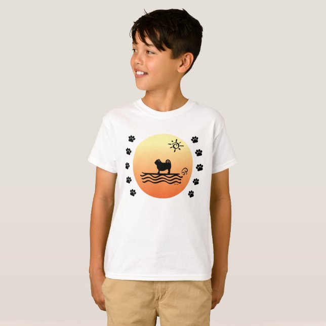 Camiseta Pug Surf (Anverso completo)