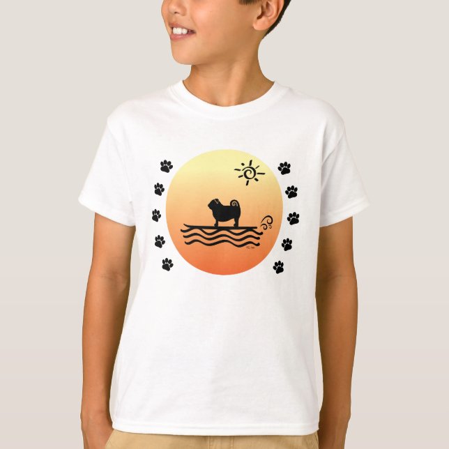 Camiseta Pug Surf (Anverso)