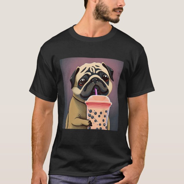 Camiseta Pug tees Perro Pug con perro boba (Anverso)