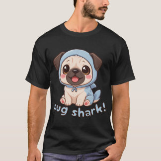 Camiseta Pug Tiburón - Adorable Pug con Disfraz de Tiburón