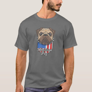 Camiseta PUG Tough Pug AMERICANO