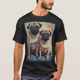 Camiseta Pug Treat Party - Obra de arte de pugs cubistas -
