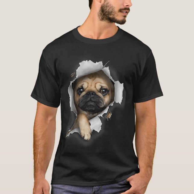 Camiseta Pug Tshirt, Pug T , Cute Pug Puppy , Pug Pullover  (Anverso)