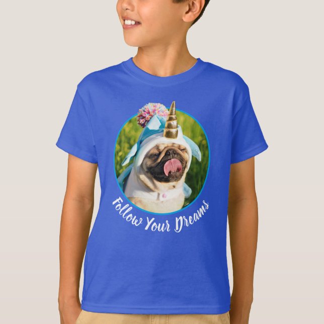 Camiseta Pug unicornio (Anverso)