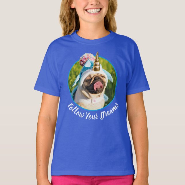Camiseta Pug unicornio (Anverso)