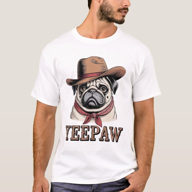 Camiseta Pug Vaquero (Anverso)