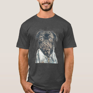 Camiseta Pug Vintage Retro Blueprint Diseño Perro Amantes R