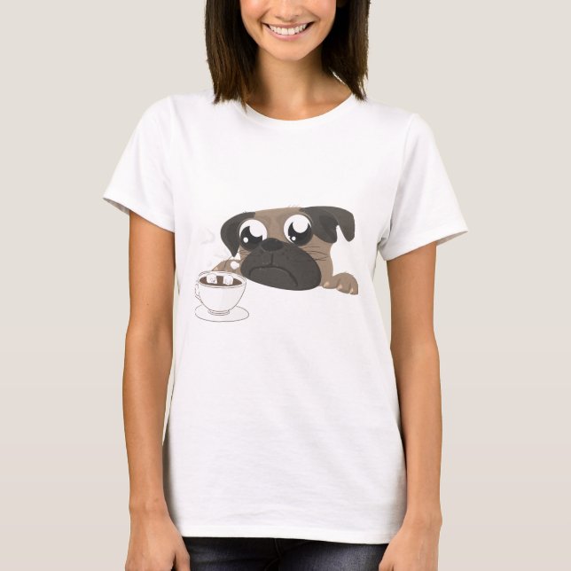 Camiseta Pug y café (Anverso)