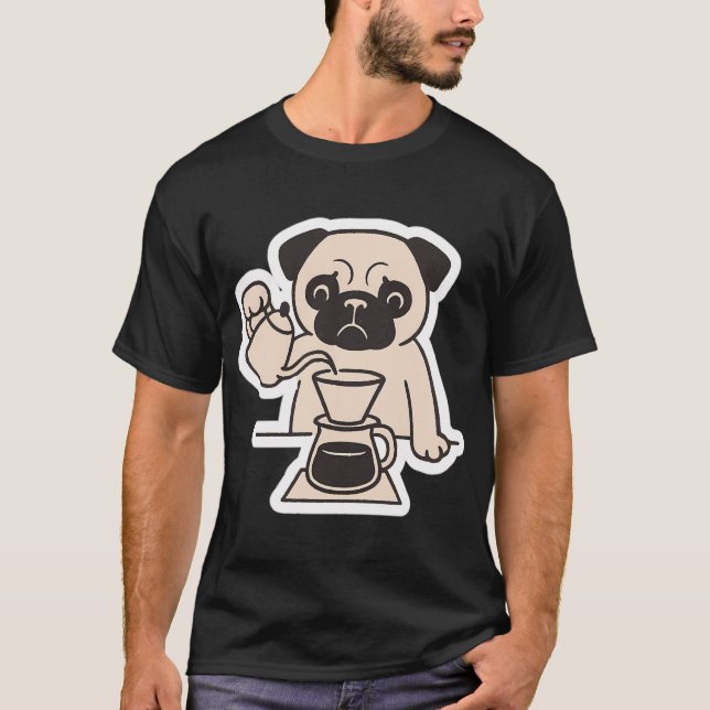 Camiseta Pug y café (Anverso)