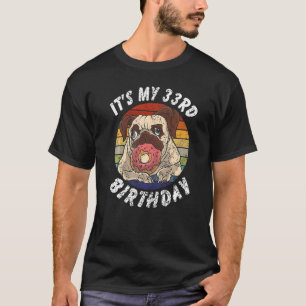 Camiseta Pug y Donut Vintage Agotado de 33 Años 33