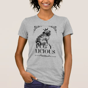 Camiseta Pug-y-licious Pug Dog Mom Gray Tri-Blend Shirt