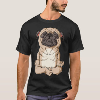 Camiseta Pug Yoga T Namaste Meditación Espiritual Divertido