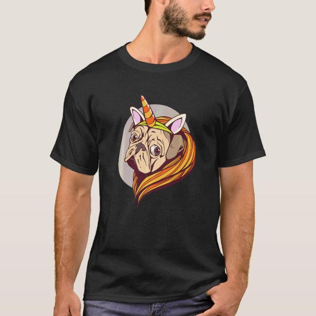 Camiseta Pugcorn Unicorn Pug Perro gracioso (Anverso)