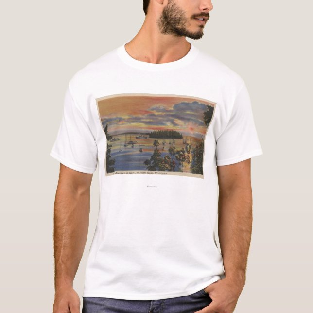Camiseta Puget Sound, WA - amarres del club náutico en la (Anverso)