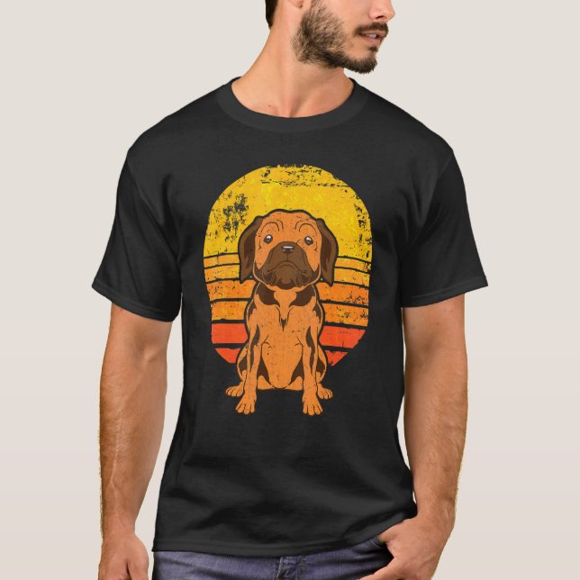 Camiseta Puggle puesta de sol retro 1 (Anverso)