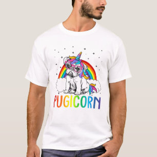 Camiseta Pugicornio - Perro amante de pug unicornio lindo P