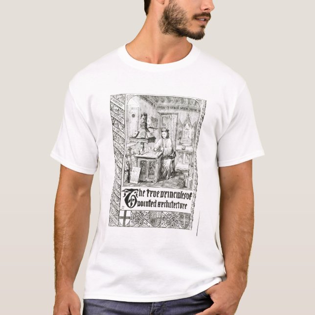 Camiseta Pugin en el trabajo, frontispiece de 'principios (Anverso)