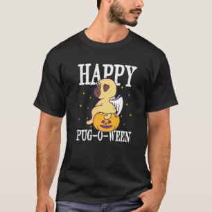 Camiseta Pugoween Feliz Con Un Pug O Hacerse Un Ataque En U