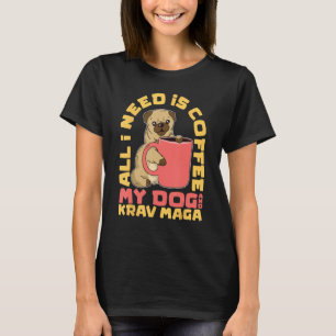 Camiseta Pugs and Coffee es todo lo que necesito es Pug and