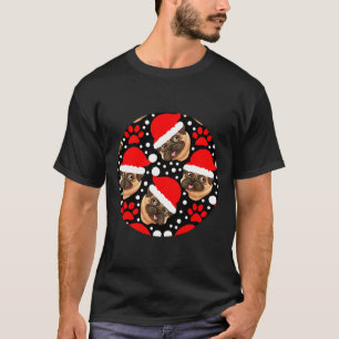 Camiseta pugs de navidad-gorros de santa-puggies sobre blan