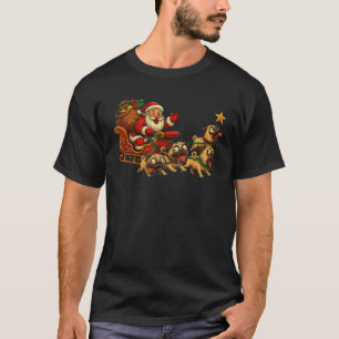 Camiseta Pugs Divertidos Trineo Santa Perro Meme Navidad An