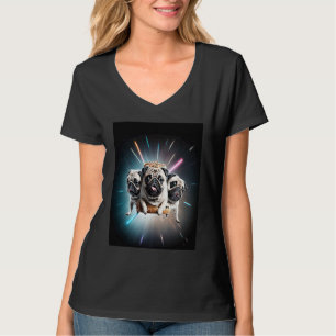 Camiseta Pugs En El Espacio Con Donuts Lindos Chicos Chicas