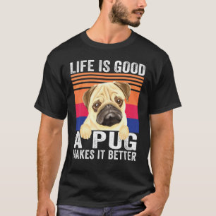 Camiseta Pugs Hace Que Tu Vida Sea Buena Vintage