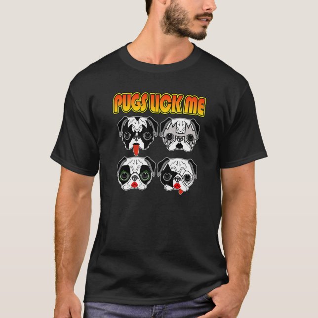Camiseta Pugs Lick Me Funny Puggy Lickers Pug Friends Dog L (Anverso)