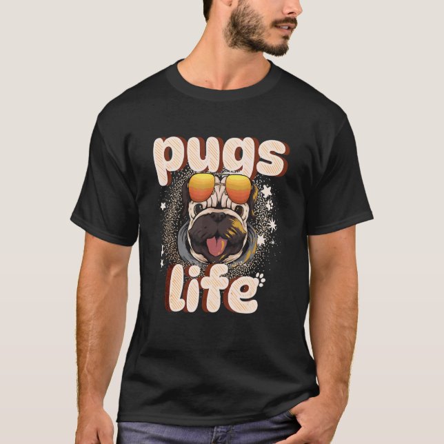 Camiseta Pugs Lindos Vida Perros Pug (Anverso)